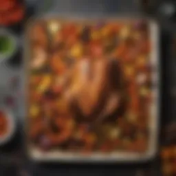 A colorful spread of roasted vegetables complementing Easter ham