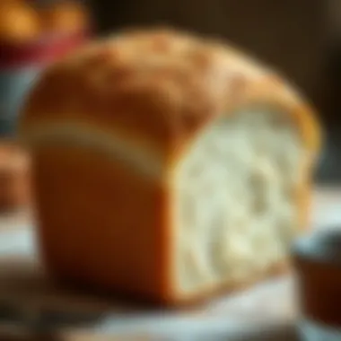 The Art of Bread Baking A close-up of a perfectly risen loaf of bread showcasing its texture