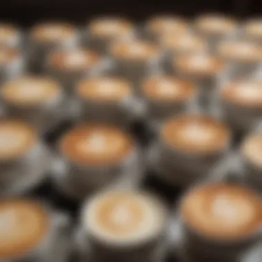 An array of cappuccino variations with unique presentations