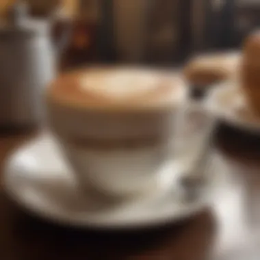 A historical coffeehouse setting highlighting cappuccino culture