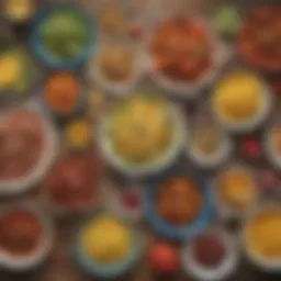 Colorful array of side dishes on a picnic table