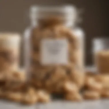 An elegant jar filled with cookie dough, emphasizing proper storage methods to maintain freshness.