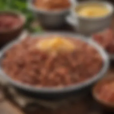 A cultural gathering with BBQ beans as the centerpiece dish, showcasing communal dining.