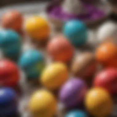 Tools for Vibrant Easter Egg Dyeing Colorful dyes and tools for decorating eggs