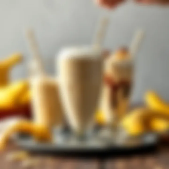 Innovative Variations of Banana Milkshake An assortment of creative banana milkshake variations