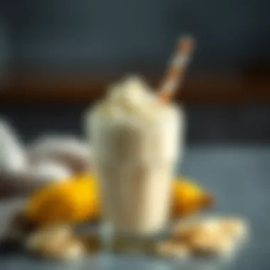Delicious Banana Milkshake Presentation A glass filled with a creamy banana milkshake topped with whipped cream