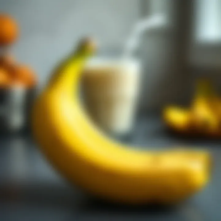 Fresh Bananas for Milkshake A ripe banana ready for blending