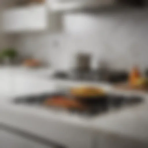 Elegant kitchen setup featuring Frywall stovetop guard in use