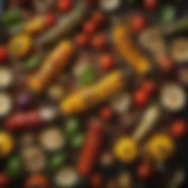 Grilled Vegetables: A Colorful Feast A vibrant assortment of fresh vegetables arranged for grilling