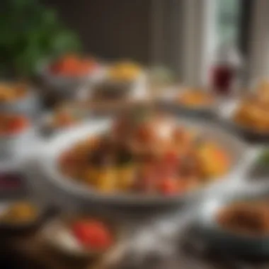 Artful Presentation of Cuisine A vibrant table setting with carefully arranged dishes