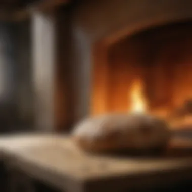 Detailed view of insulation materials in a wood oven