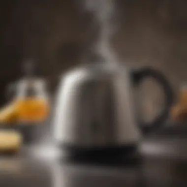 Cosori kettle boiling water with steam rising