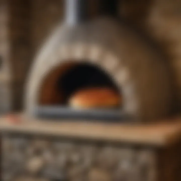 A completed stone oven ready for use