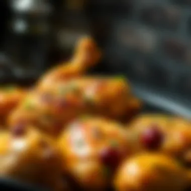 Sizzling Chicken with Herbs Sizzling chicken in a skillet with herbs and spices