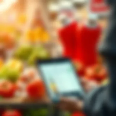 Revolutionizing Grocery Shopping with Technology A digital device showcasing a grocery app for efficient list management.