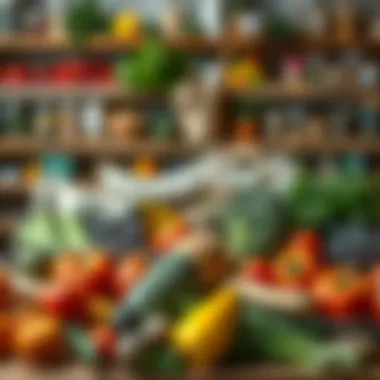 Selecting Quality Ingredients for Culinary Success A diverse array of fresh produce and pantry staples laid out for selection.