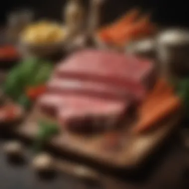 Essential Ingredients for Beef Stock Selection of fresh beef bones and vegetables