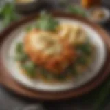 Deliciously crispy parmesan chicken on a plate garnished with herbs
