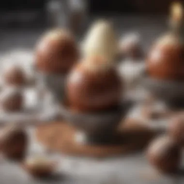 Stunning Display of Hot Cocoa Bombs Elegant presentation of finished hot cocoa bombs