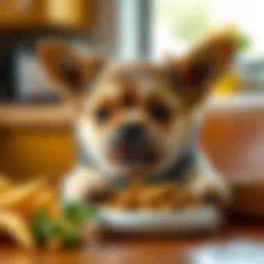 Small Dog Enjoying Homemade Meal Small dog enjoying a homemade meal