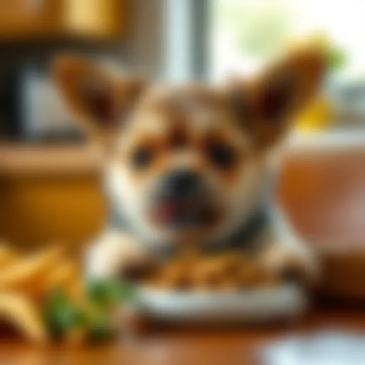 Small Dog Enjoying Homemade Meal Small dog enjoying a homemade meal