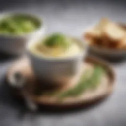 Elegant presentation of aioli in a small bowl, garnished with herbs