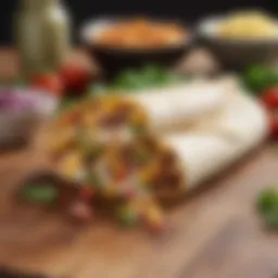Fresh ingredients for a breakfast burrito