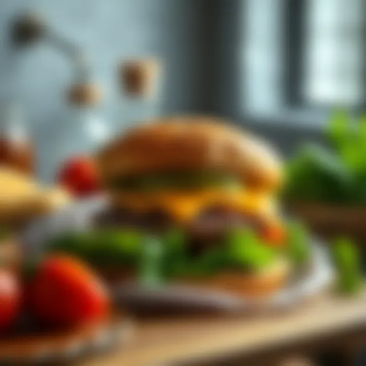 A selection of fresh ingredients for the ultimate burger