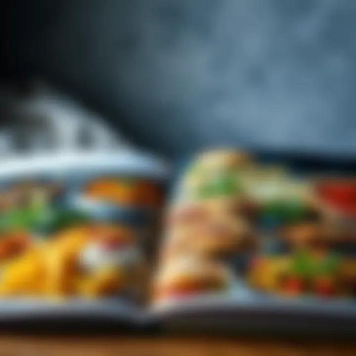 Showcasing Culinary Diversity A collage of diverse culinary styles represented in a recipe book