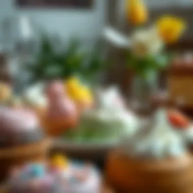 Assorted Easter Desserts Assorted festive desserts ready for the Easter celebration.