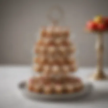 Artfully presented mini desserts on a tiered stand