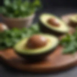 Fresh avocados and leafy greens representing keto-friendly ingredients