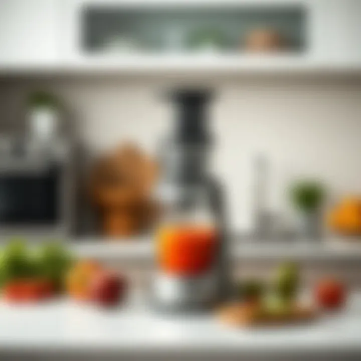 Stylish Dash Juice Extractor in a Contemporary Kitchen A sleek Dash Juice Extractor on a modern kitchen countertop