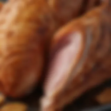 Close-up of a crispy turkey skin indicating perfect fry
