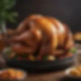 A perfectly fried turkey resting on a platter