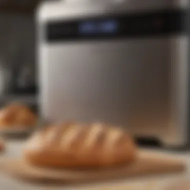 Close-up of essential features on a modern bread machine