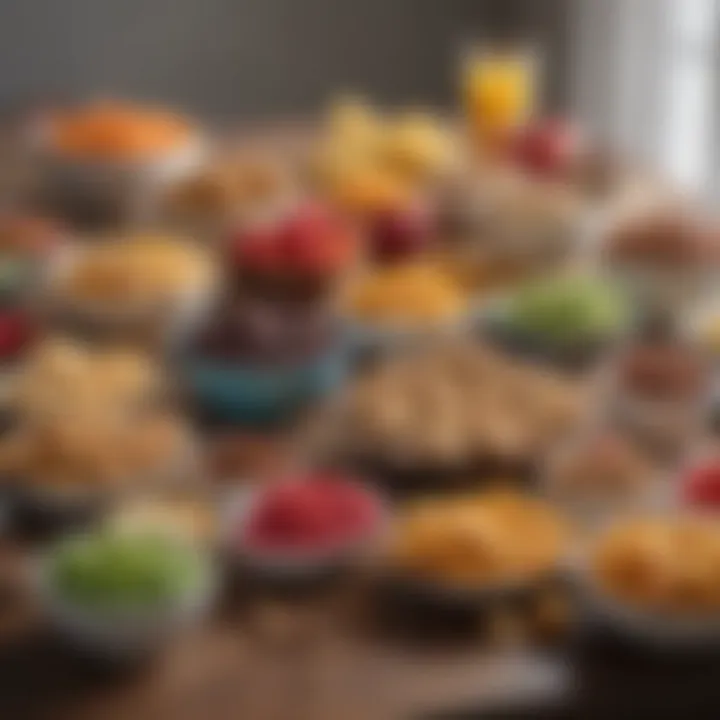 Healthy snacks displayed on a table to combat cravings