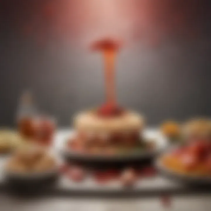 Visual representation of food choices impacting blood sugar