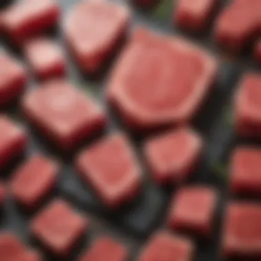 Exploring Beef Cuts and Their Doneness Various cuts of beef with doneness indicators