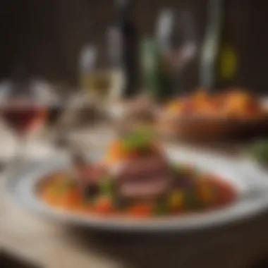 Culinary Masterpiece Featuring Local Produce Artfully arranged dish with local ingredients