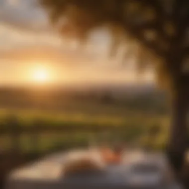 Enchanting Sunset Over Napa Vineyards Breathtaking vineyard views during a sunset