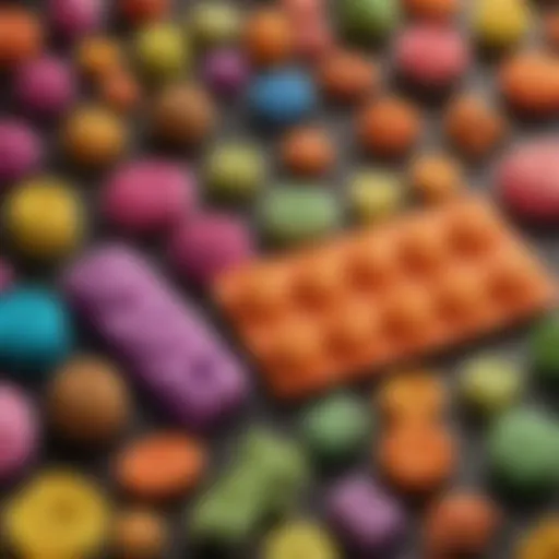 Assorted silicone molds in vibrant colors