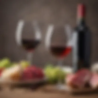 Red and White Wine Pairing Elegance Elegant wine glasses filled with red and white wine