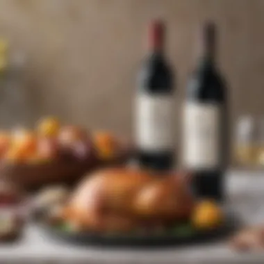 Diverse Wines for an Easter Celebration A selection of wines showcased next to a festive table setting