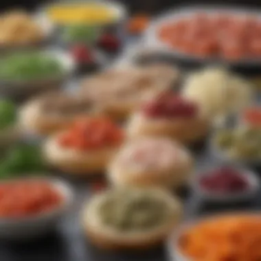 Fresh Ingredients for Appetizers Fresh ingredients for making appetizers laid out on a countertop