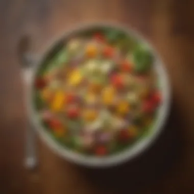 Vibrant Salad for a Healthy Lunch Colorful salad bowl with fresh vegetables and grains