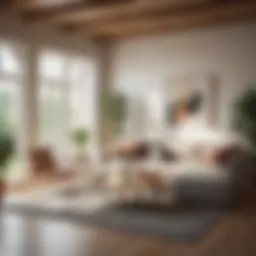 A serene living room with minimal dust visible.