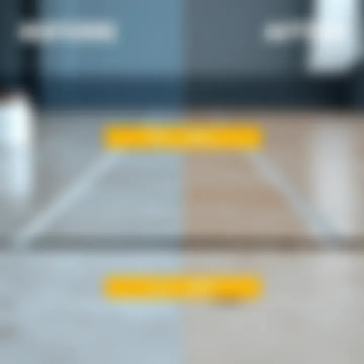 Grout Cleaning Transformation Before and after comparison of grout line cleaning