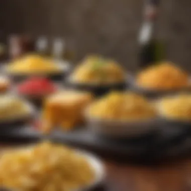 An array of assorted cheeses ideal for macaroni and cheese.