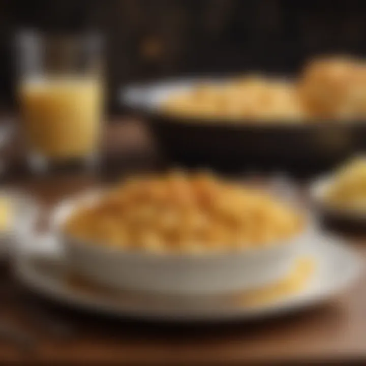 A plate of gourmet elbow mac and cheese with a sophisticated presentation.